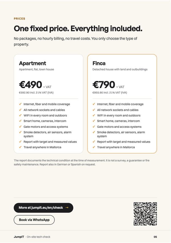 Page from the tech check brochure