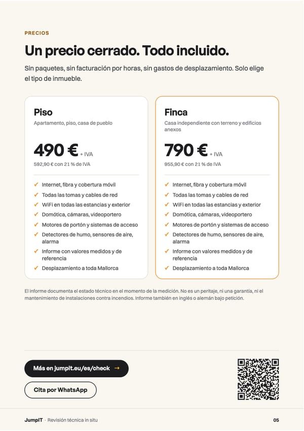 Página del folleto de la revisión técnica