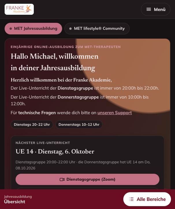 Programm-Portal auf dem Smartphone